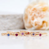 Finished: New Model! Not So Tiny Little Sparkle Ring with a Light Blue Sapphire and Diamonds - Low Setting