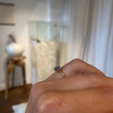 Edith Ring with 1.29 CT Diamond and two 0.55 CT Blue Sapphires (Total 2.40 CT)