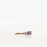 One-Of-A-Kind Cluster Ring with a Repurposed Radiant-Cut Lavender Sapphire, Light Blue Brilliant Sapphires and Brilliant Diamonds (1.18 CT)