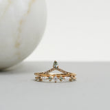 Finished: Hilda Ring with Olive Green Sapphires and Diamonds TWVS