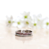 Finished: Jade Petite Enough Ring in White Gold with Light Pink Sapphires and Diamond