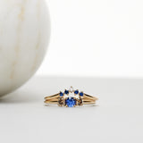 Finished: Edith Ring with Royal Blue Sapphire and Chocolate Diamonds