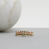 Finished: Brand New Model!: Idun Straight Diamond Band with Diamonds TWVS, Olive Green Sapphires and Chocolate Diamonds