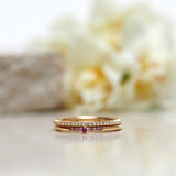 Finished: Tiny Little Sparkle Ring with a Hot Pink Sapphire and Light Pink Sapphires