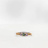 Finished: Edith Ring with Olive Green Sapphire and Lavender Sapphires