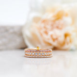 Finished: Lily Tiny Drop Ring with a Yellow Sapphire Drop and Light Pink Sapphire Row