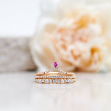 Finished: Lily Top Drop Sparkle Ring with a Hot Pink Sapphire Drop and Diamond Sparkle