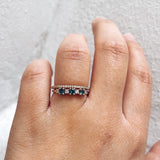 Finished: Brigitte Ring with Sea Blue Tourmalines and Diamonds