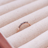 Finished: Bid for Ukraine! Idun Curved Diamond Band with Light Blue Sapphires and Diamonds