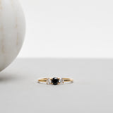 Finished: 24-Hour Auction! Edith Ring with a Black Diamond and Diamonds TWVS