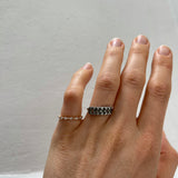 One-Of-A-Kind Art Deco Diamond Ring with Marquise-Cut Olive Green Sapphires and Brilliant Diamonds (Total 1.38 CT)