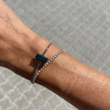 Unik! Jagger Cuff med Mörkt Blågrön Turmalin och Svarta Diamanter