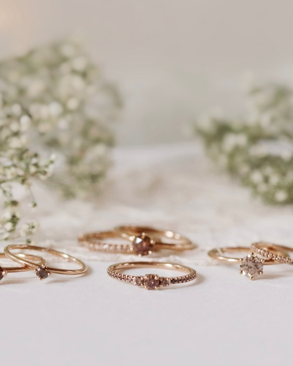 Side Stone Rings with Chocolate Diamond