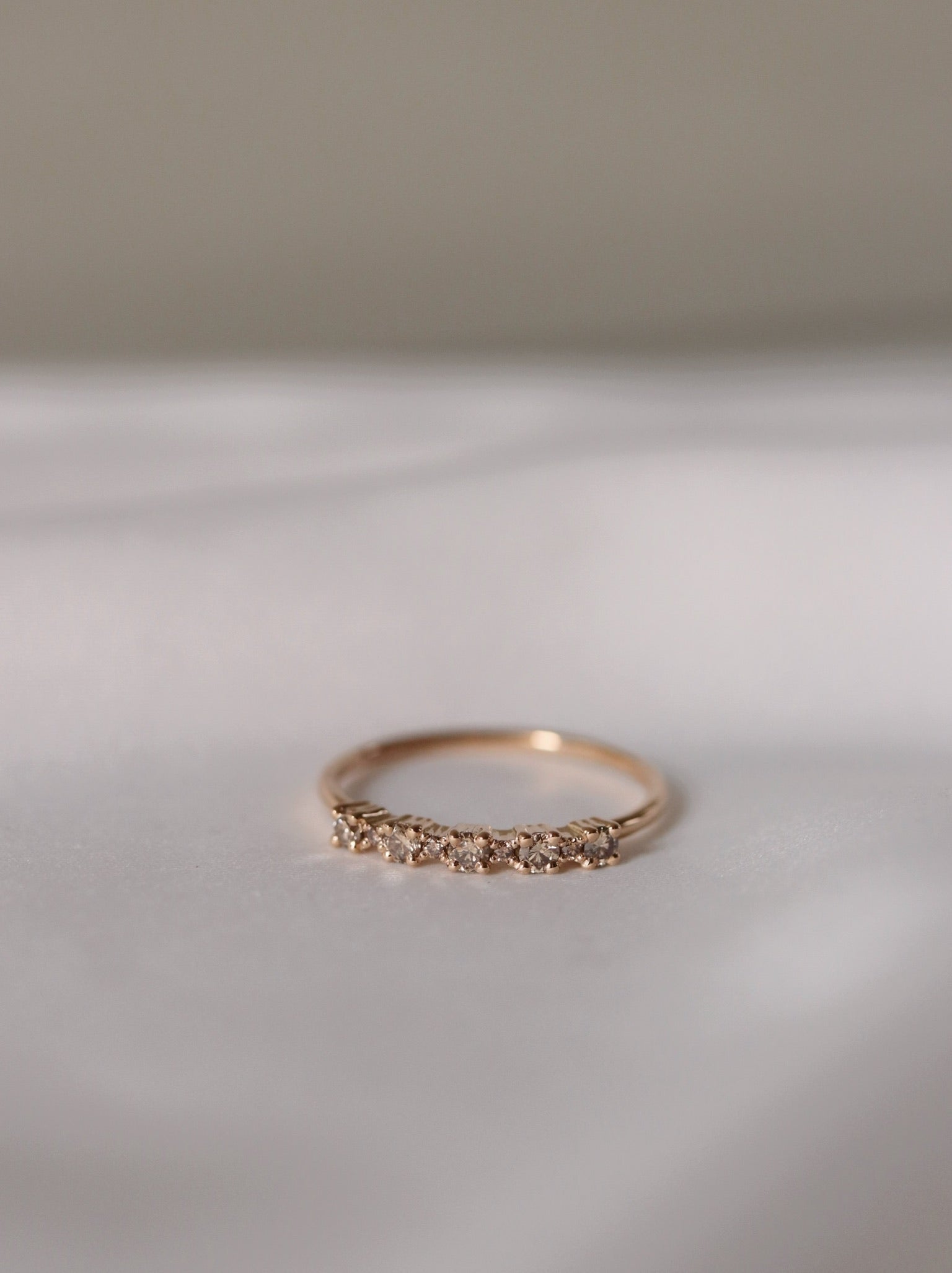 Side Stone Rings with Champagne Diamond