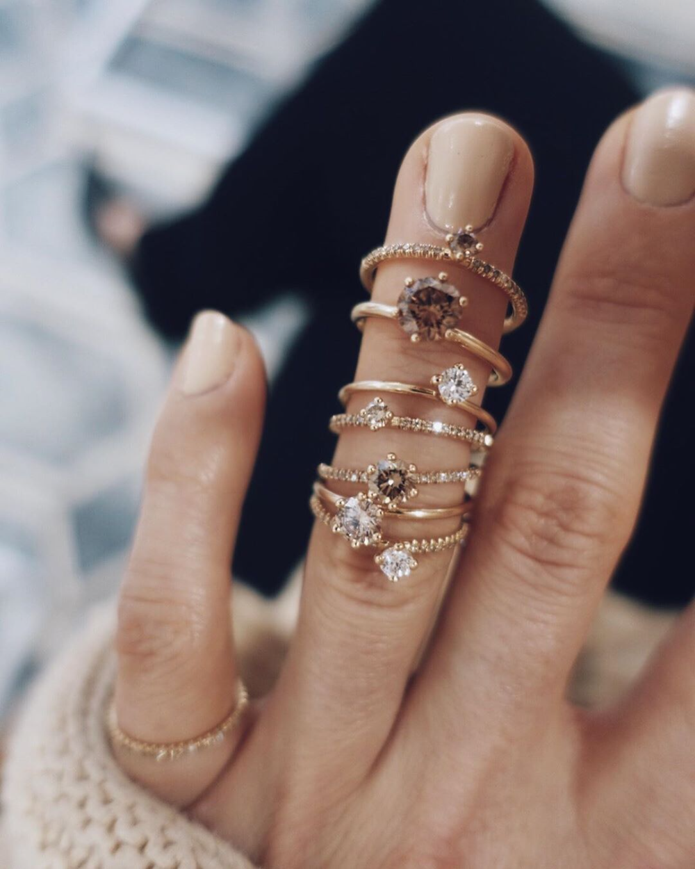 Solitärringar med Chokladdiamant