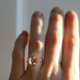 Bianca Ring med Oval Champagnemorganit och Diamanter