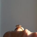 Bianca Ring med Oval Champagnemorganit och Diamanter