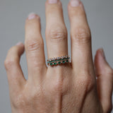 Mini Brigitte Ring with Emeralds and Diamonds