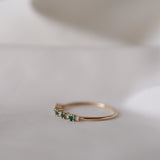 Mini Brigitte Ring with Emeralds and Diamonds