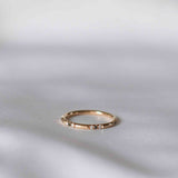 Three Dots Spread Around Ring with Black and White Diamonds