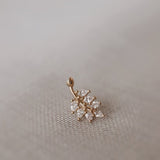Tulum Diamond Leaf Earstud