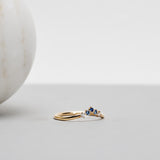 Finished: Five Diamond Triangle Ring with Blue Sapphire Gradient