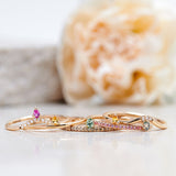 Finished: Lily Top Drop Sparkle Ring with a Hot Pink Sapphire Drop and Diamond Sparkle