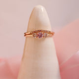 Finished: Jade Petite Wave Enough Ring with Light Pink Sapphires and Champagne Diamonds