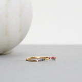 Finished: Rainbow Jade Petite Wave Half Ring