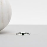 Finished: Not So Tiny Little Sparkle Ring in White Gold with Dark Green Tourmalines