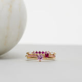Finished: Idun Diamond Band with Pink Sapphire Gradient