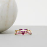 Finished: Idun Diamond Band with Pink Sapphire Gradient