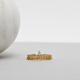 Finished: Astrid Vintage Diamond Band - Top Covered with Yellow Sapphires