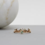 Finished: Hilda Ring with Olive Green Sapphires and Diamonds TWVS