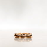 Three Dots Spread Around Ring with Black and White Diamonds