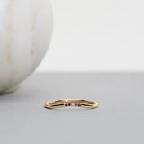 Finished: Jade Petite Wave Enough Ring with Black Diamonds, Red Rubies and a Diamond TWVS